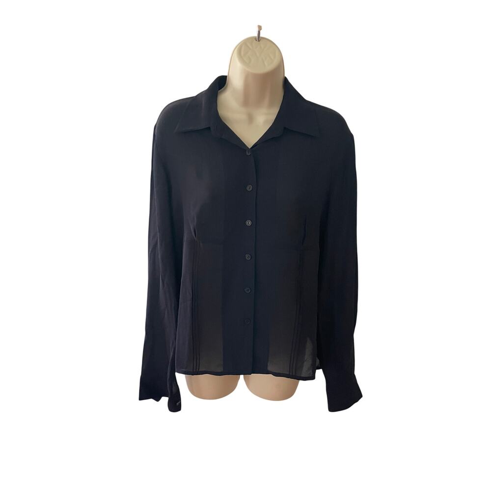 DUE PER DUE FOR HSN, SIZE 8, SILK SHEER LONG SLEEVE TOP